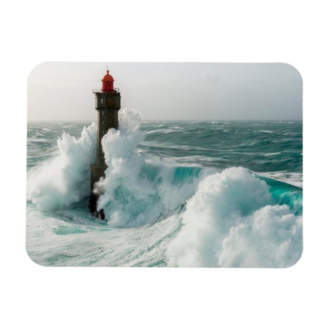 Lighthouses | Jument Lighthouse Ouessant France Magnet (Horizontal)