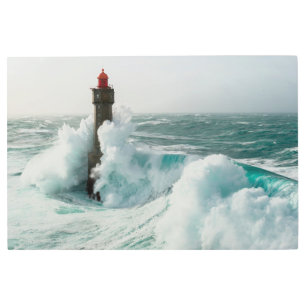 Lighthouses Jument Lighthouse Ouessant France Metal Print