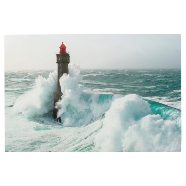 Lighthouses | Jument Lighthouse Ouessant France Metal Print (Front)