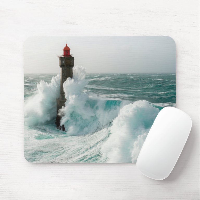 Lighthouses | Jument Lighthouse Ouessant France Mouse Pad