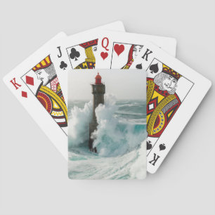 Lighthouses Jument Lighthouse Ouessant France Poker Cards