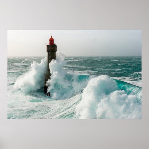 Lighthouses  Jument Lighthouse Ouessant France Poster