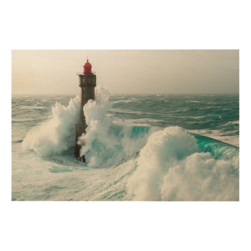 Lighthouses  Jument Lighthouse Ouessant France Wood Wall Art