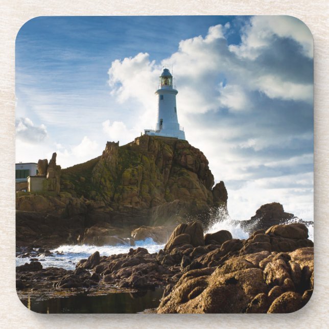Lighthouses | La Corbière Channel Islands Beverage Coaster (Front)