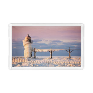 Lighthouses   Lake Michigan Lighthouse Acrylic Tray