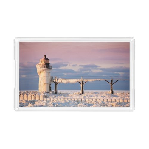 Lighthouses  Lake Michigan Lighthouse Acrylic Tray