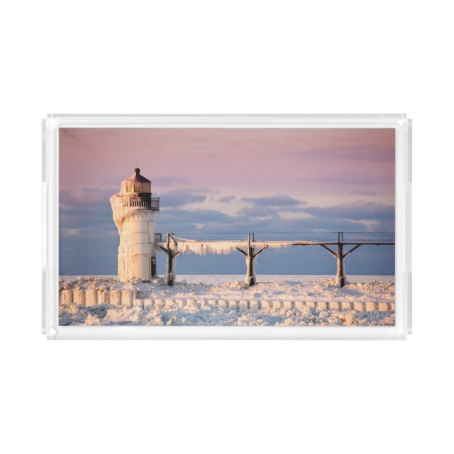 Lighthouses | Lake Michigan Lighthouse Acrylic Tray (Front)