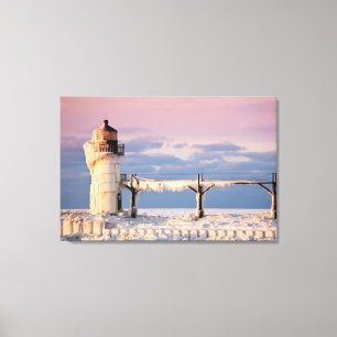 Lighthouses   Lake Michigan Lighthouse Canvas Print