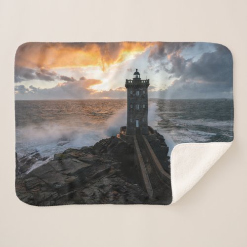 Lighthouses  Le Conquet Kermorvan Lighthouse Sherpa Blanket