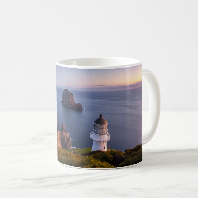Lighthouses | Lighthouse Cape Brett New Zealand Coffee Mug (Front Right)