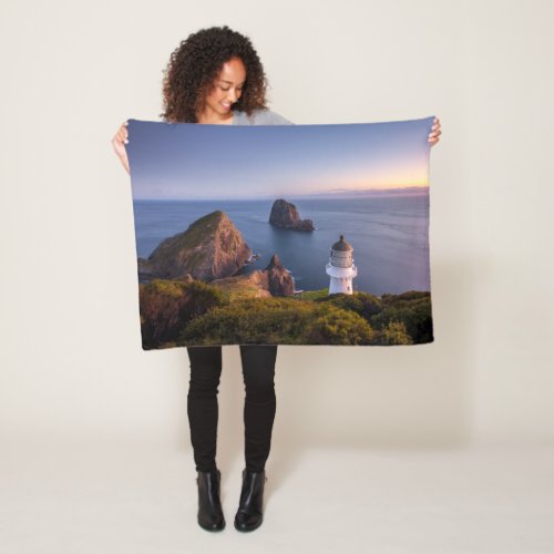 Lighthouses  Lighthouse Cape Brett New Zealand Fleece Blanket