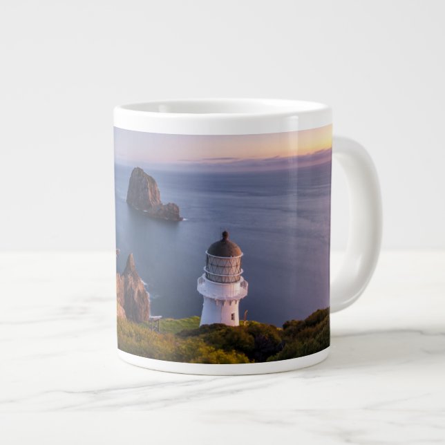 Lighthouses | Lighthouse Cape Brett New Zealand Giant Coffee Mug (Front Right)