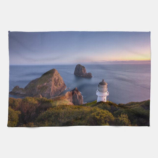 Lighthouses | Lighthouse Cape Brett New Zealand Kitchen Towel (Horizontal)