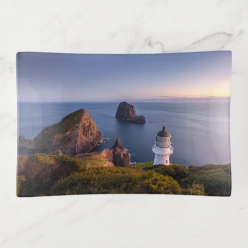 Lighthouses  Lighthouse Cape Brett New Zealand Trinket Tray