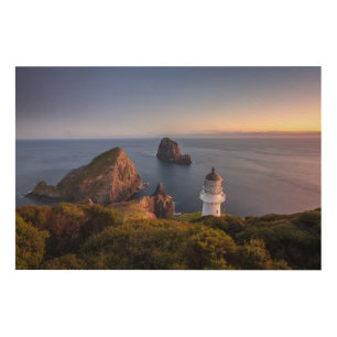 Lighthouses Lighthouse Cape Brett New Zealand Wood Wall Art