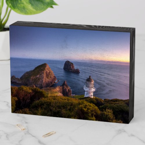 Lighthouses  Lighthouse Cape Brett New Zealand Wooden Box Sign