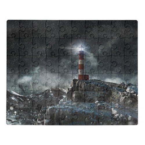 Lighthouses  Lighthouse in the Storm Jigsaw Puzzle