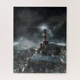 Lighthouses Lighthouse in the Storm Jigsaw Puzzle