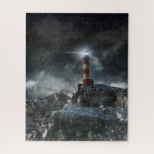 Lighthouses  Lighthouse in the Storm Jigsaw Puzzle