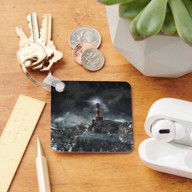 Lighthouses | Lighthouse in the Storm Keychain (Desk)