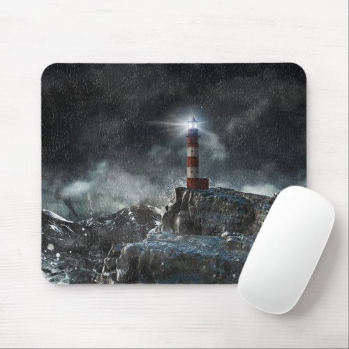 Lighthouses  Lighthouse in the Storm Mouse Pad