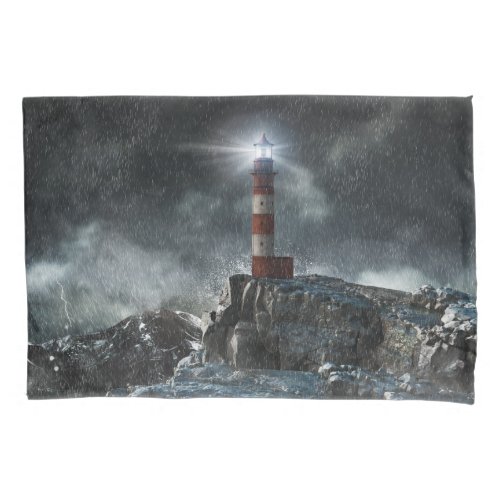 Lighthouses  Lighthouse in the Storm Pillow Case