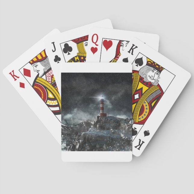 Lighthouses | Lighthouse in the Storm Poker Cards (Back)