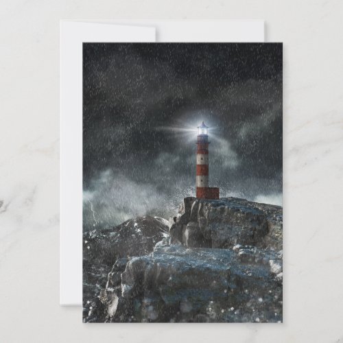 Lighthouses  Lighthouse in the Storm Thank You Card