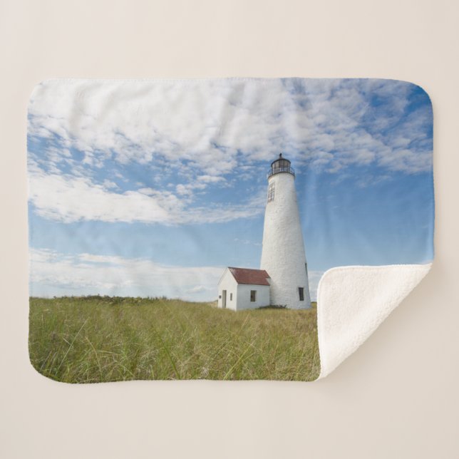 Lighthouses | Lighthouse Massachusetts Sherpa Blanket (Front (Horizontal))