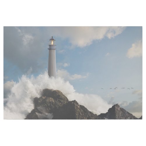 Lighthouses  Lighthouse With Crashing Waves Gallery Wrap