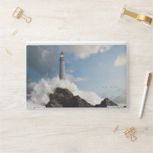 Lighthouses   Lighthouse With Crashing Waves HP Laptop Skin