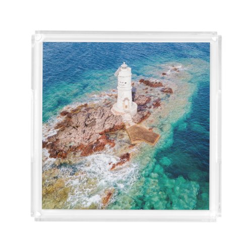 Lighthouses  Mangiabarche Lighthouse Italy Acrylic Tray