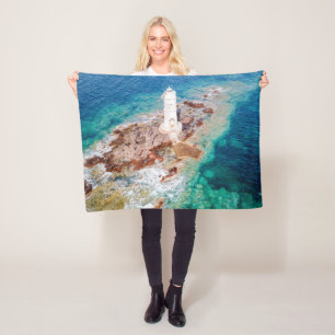 Lighthouses Mangiabarche Lighthouse Italy Fleece Blanket