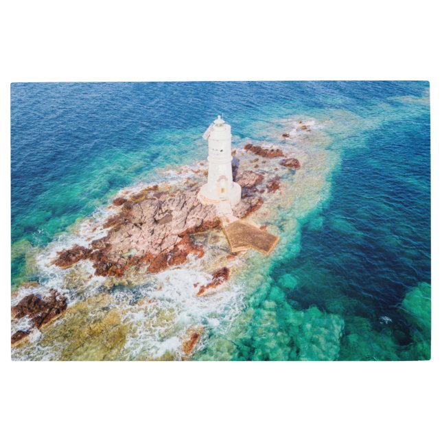 Lighthouses | Mangiabarche Lighthouse Italy Metal Print (Front)