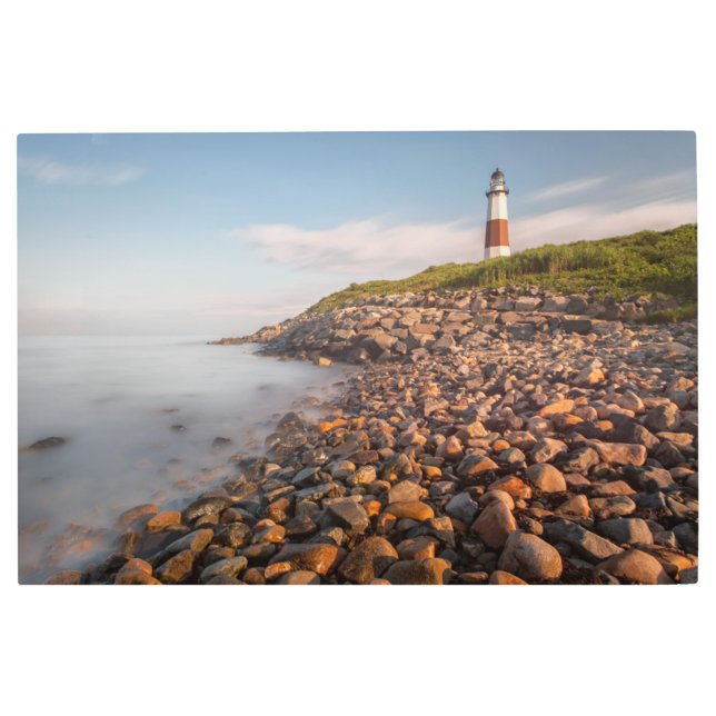 Lighthouses | Montauk Point Long Island Metal Print (Front)