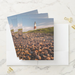 Lighthouses   Montauk Point Long Island Pocket Folder