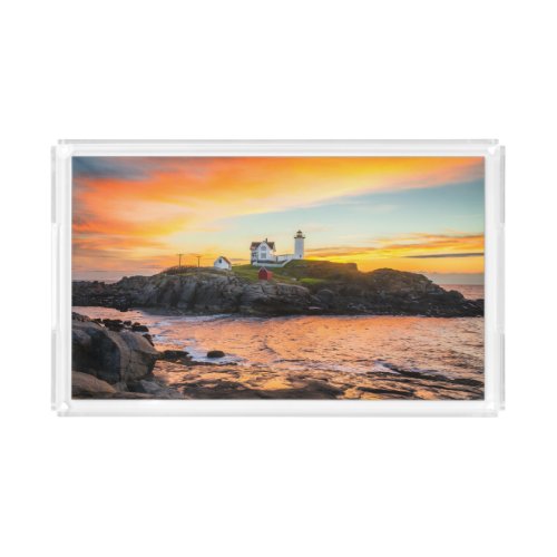 Lighthouses  Nubble Lighthouse Maine Acrylic Tray