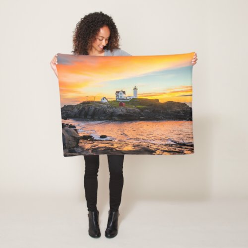 Lighthouses  Nubble Lighthouse Maine Fleece Blanket