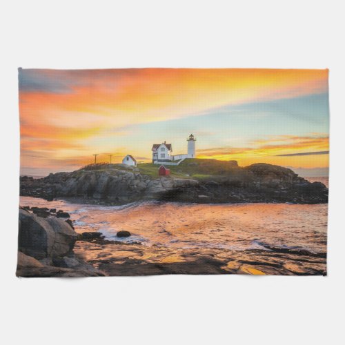 Lighthouses  Nubble Lighthouse Maine Kitchen Towel