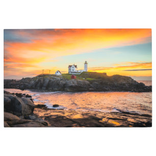 Lighthouses Nubble Lighthouse Maine Metal Print