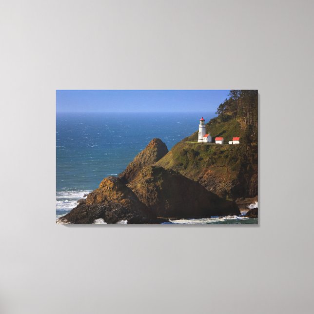 Lighthouses | Oregon Coast Lighthouse Canvas Print (Front)