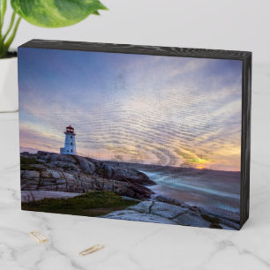 Lighthouses Peggy's Cove Lighthouse Nova Scotia Wooden Box Sign