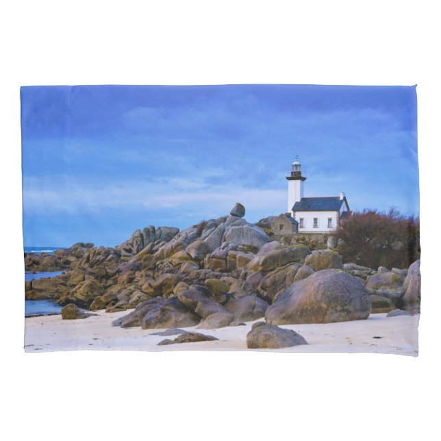 Lighthouses | Phare de Pontusval France Finistere Pillow Case (Front)