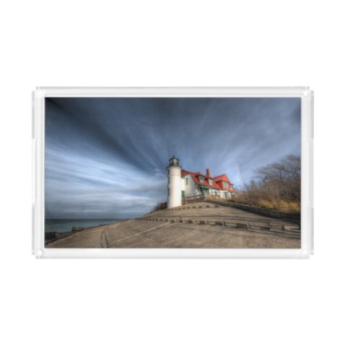 Lighthouses  Point Betsie Lake Michigan Acrylic Tray