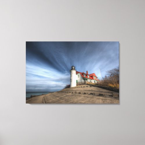 Lighthouses  Point Betsie Lake Michigan Canvas Print