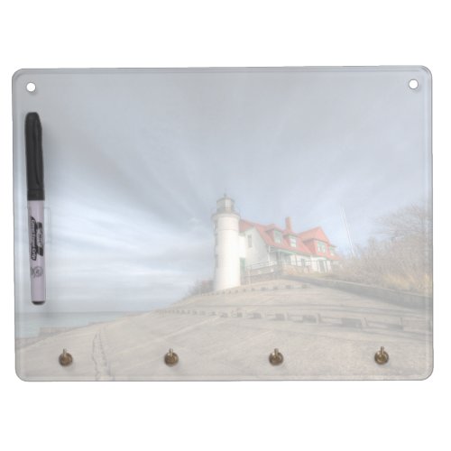 Lighthouses  Point Betsie Lake Michigan Dry Erase Board With Keychain Holder