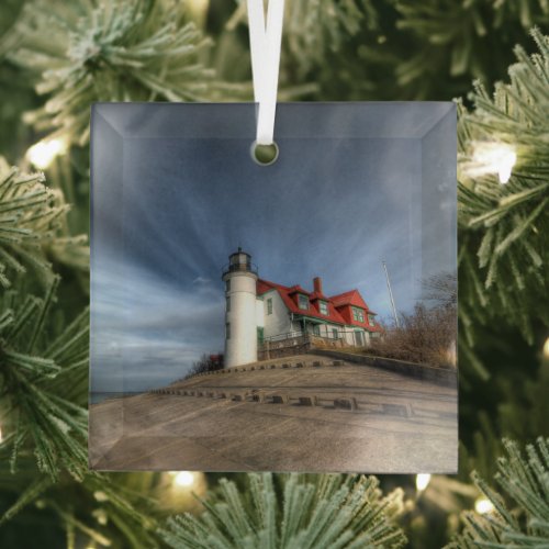 Lighthouses | Point Betsie Lake Michigan Glass Ornament