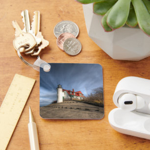 Lighthouses Point Betsie Lake Michigan Keychain