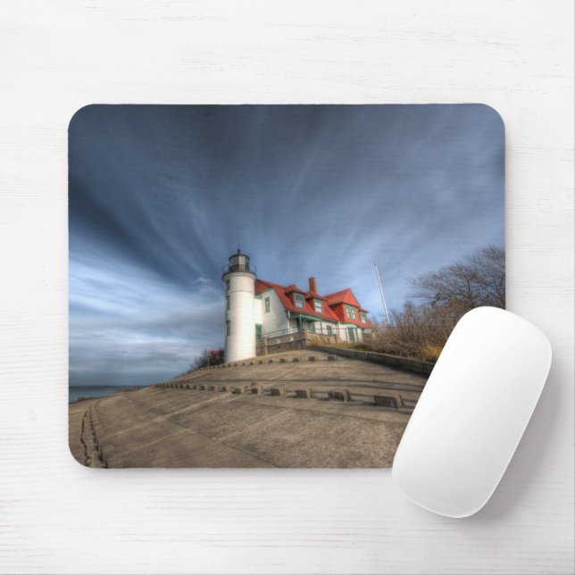 Lighthouses | Point Betsie Lake Michigan Mouse Pad (With Mouse)