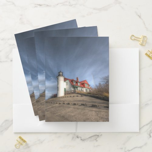 Lighthouses  Point Betsie Lake Michigan Pocket Folder